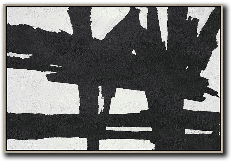 Abstract Oil Painting,Oversized Horizontal Minimal Art On Canvas - Modern Wall Decor